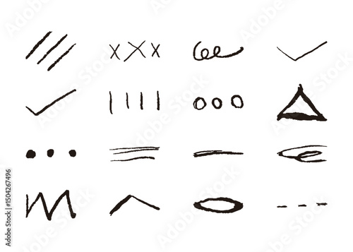 線　セット　黒