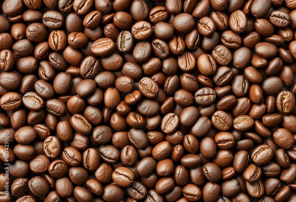 Obraz premium Close-up of coffee beans arranged in a geometric pattern, photography, image