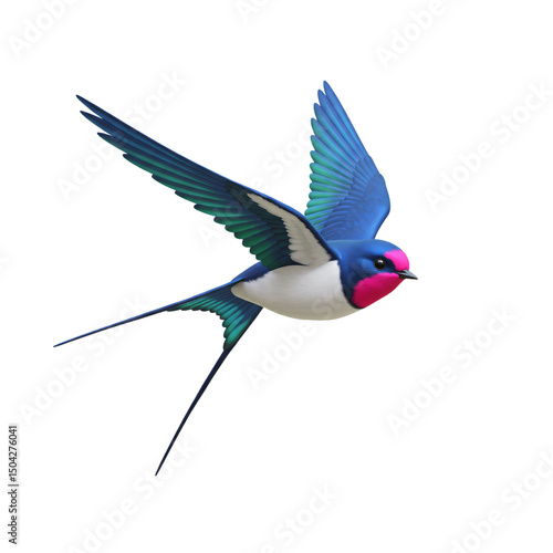 Elegant swallow soaring gracefully, a vibrant symbol of freedom and beauty in the sky