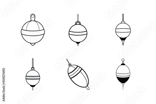 bobber float icon line art vector illustration