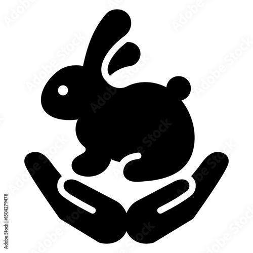 Canvas-taulu black animal welfare vector icon illustration