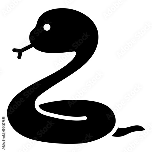 black snake vector icon illustration
