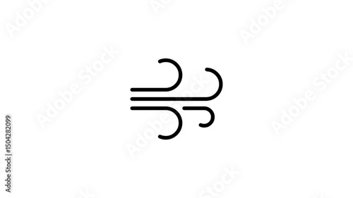 Wind icon animation. Windy weather icon. Wind icon in white background. Icon animation.