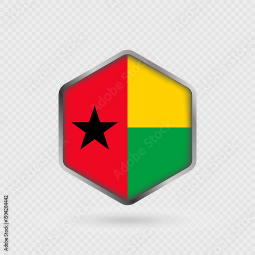 Guinea Bissau Flag Icon in Hexagon Shape. Free Download Guinea Bissau Flag Icon in Hexagon Shape. - GFXLoad