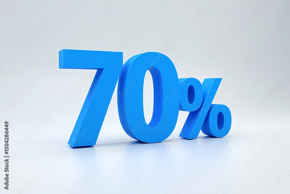 Seventy Percent Off A 3D Render of a Bold Blue Discount Percentage Sign Seventy Percent Off A 3D Render of a Bold Blue Discount Percentage Sign
