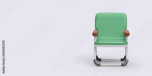 School chair in simple cartoon 3D style, perfect for educational projects, classroom visuals, and interior scenes. Clean isolated design element. Vector illustration.