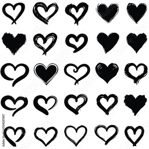 Red Heart Icon on white background. Set of love symbol for web site logo, mobile app UI design. Vector illustration flat style.