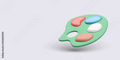 Colorful painter's palette with blobs of paint representing creativity, visual arts, and artistic expression. Vector illustration for art projects, painting themes, design education, and tools.