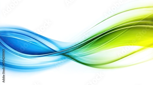 Abstract flowing lines in vibrant blue and green hues