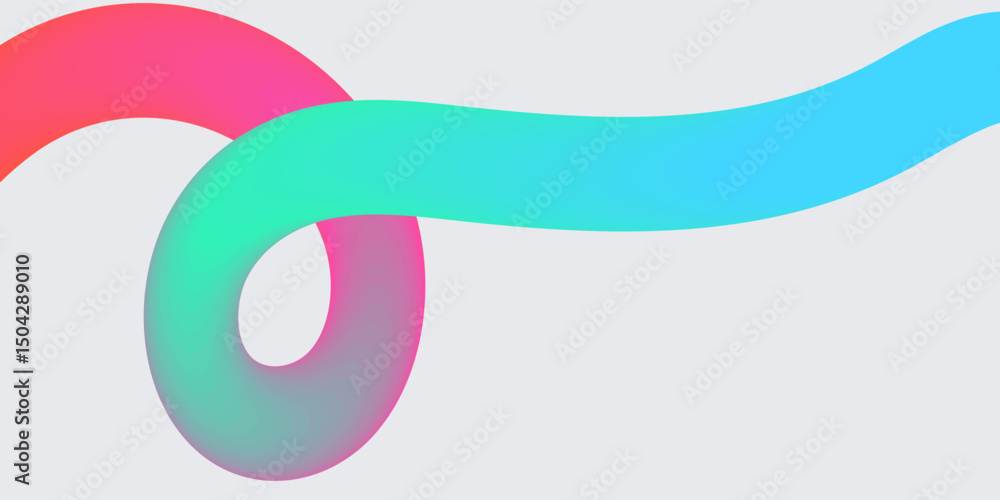 Fototapeta premium Wavy shape with Colorful gradient. Vector illustration. Eps10