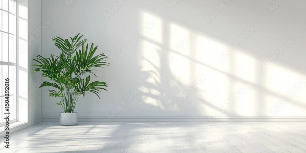 Bright room with plants and white walls Bright room with plants and white walls