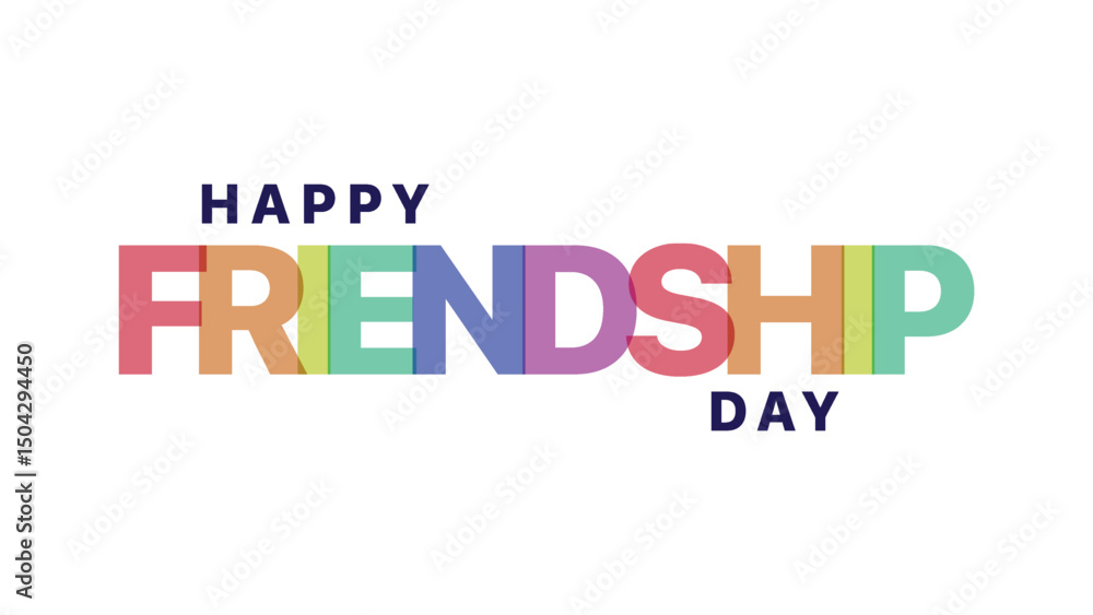 Happy International Friendship Day Post Template. Greeting card, back view of the friends' group. Abstract vector illustration design. Happy International Friendship Day Post Template. Greeting card, back view of the friends' group. Abstract vector illustration design.