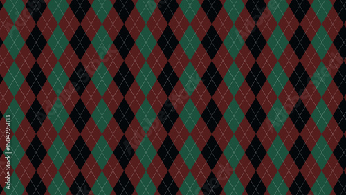 Argyle Vector Pattern. Christmas Background. Golf Textile Print. Emerald Diamonds with Gold Accent Lines. Seamless Pattern Tile. Argyle vector pattern. Argyle Seamless pattern for holidays.