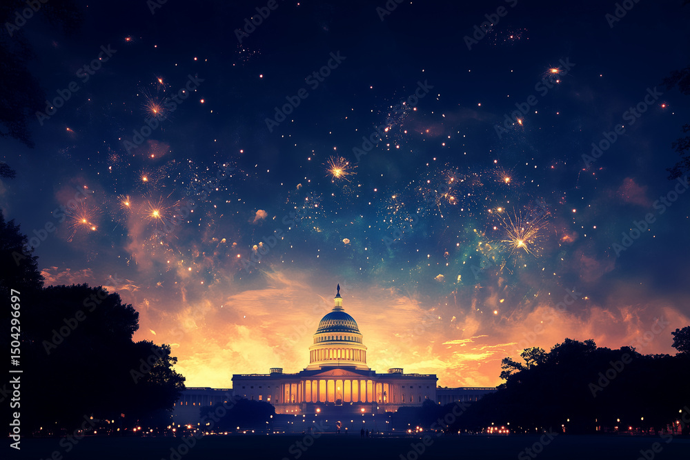 Obraz premium Independence Day, 4 July, wallpaper