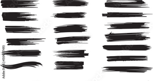 Brush strokes vector. brush. Set of text boxes. Paintbrush collection. Grunge design elements. Dirty texture banners. Set of rectrangle shape brush strokes. Painted rectangles and long strokes