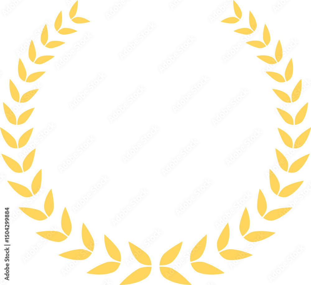 Golden Laurel Wreath Icon for Awards and Achievements