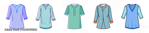 tunic icon, tunic line art - simple line art of tunic, perfect for tunic logos and icons