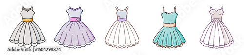 tulle dress icon, tulle dress line art - simple line art of tulle dress, perfect for tulle dress logos and icons