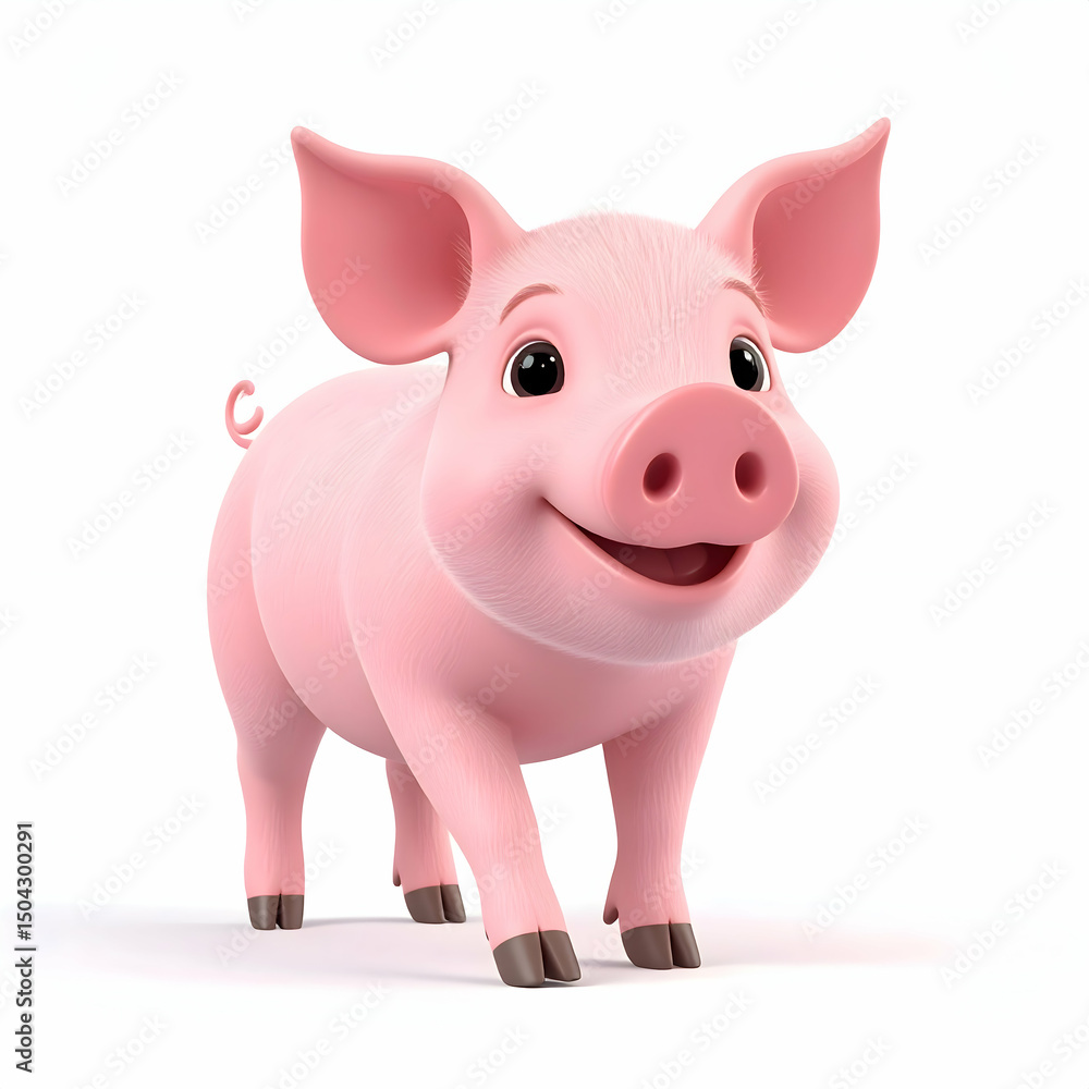Radiant Piglet: A cheerful piglet, bursting with charm, strides confidently with a beaming smile, offering a heartwarming scene for all ages. Radiant Piglet: A cheerful piglet, bursting with charm, strides confidently with a beaming smile, offering a heartwarming scene for all ages.
