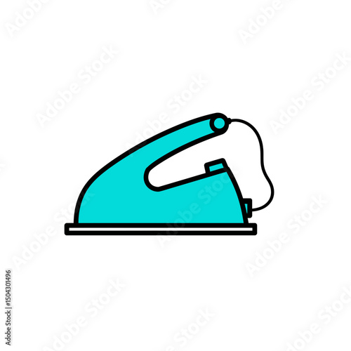 Teal iron presses fabric clothing flat ironing background appliance