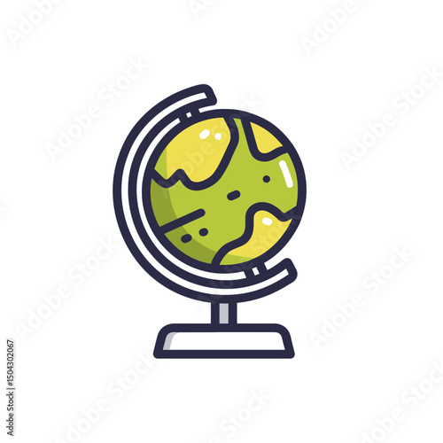 Earth globe rotates showing continents academic study illustration