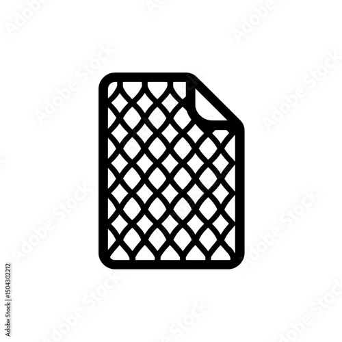 Quilted fabric icon folds showing texture pattern on white background