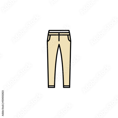 Beige trousers present icon style garment apparel design flat
