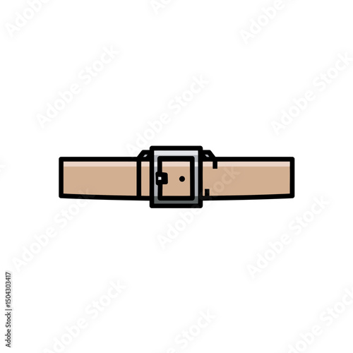 Leather belt fastens tight clothing outfit decoration waist