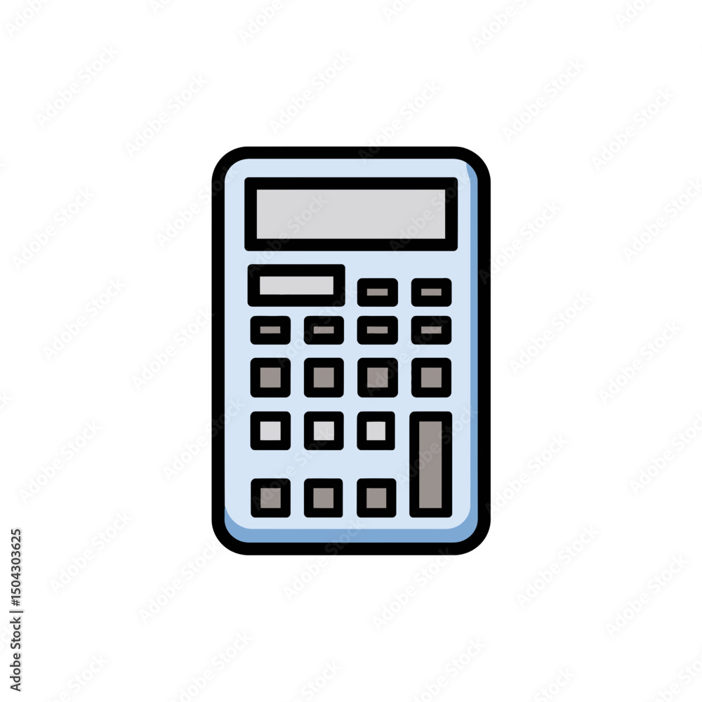 Calculator computes numbers in minimalist office setting isolated Calculator computes numbers in minimalist office setting isolated