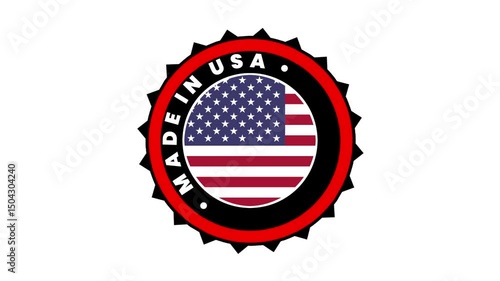 Made in USA Animated Badge Spinning Badge 