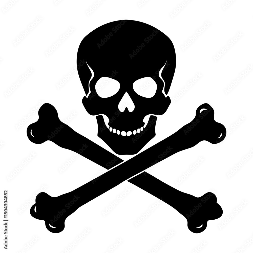 Crossbones Silhouette vector illustration Crossbones Silhouette vector illustration