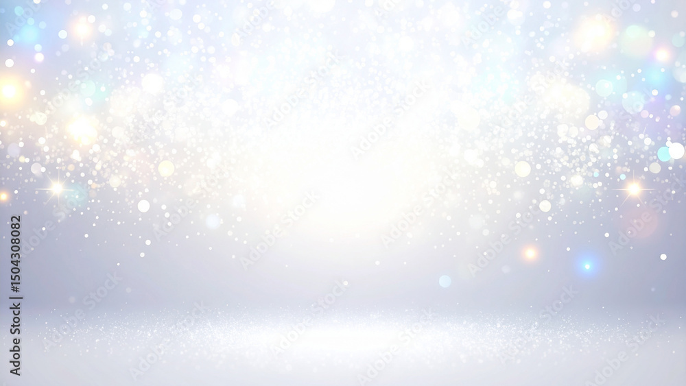 Fototapeta premium シルバーのキラキラの光の背景