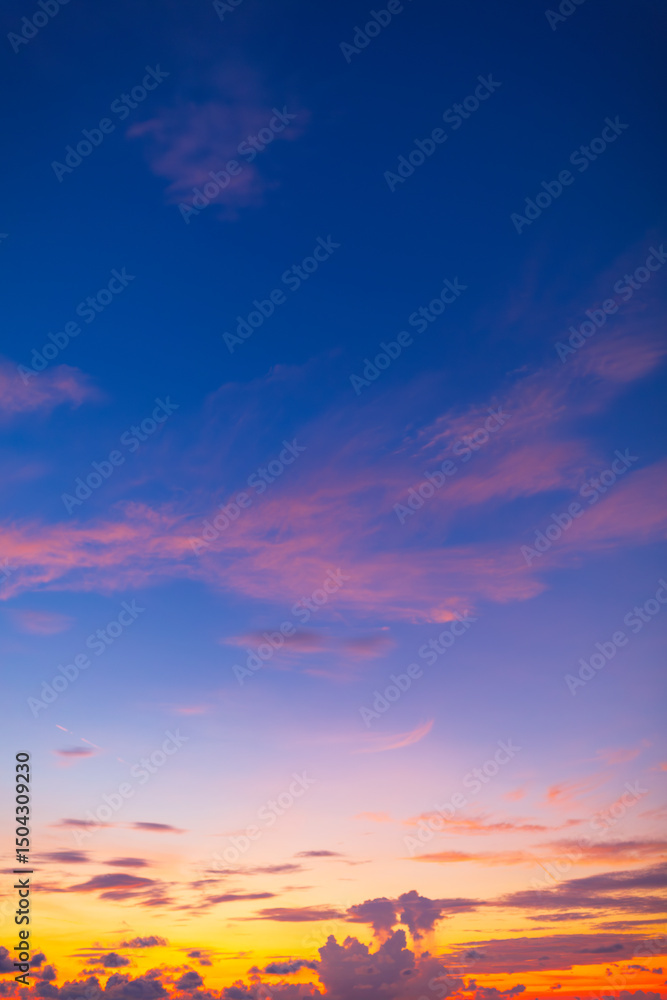 Fototapeta premium Colorful clouds and sky in the morning background,Beautiful sky background - Sunset Sunrise sky with light clouds and real sun