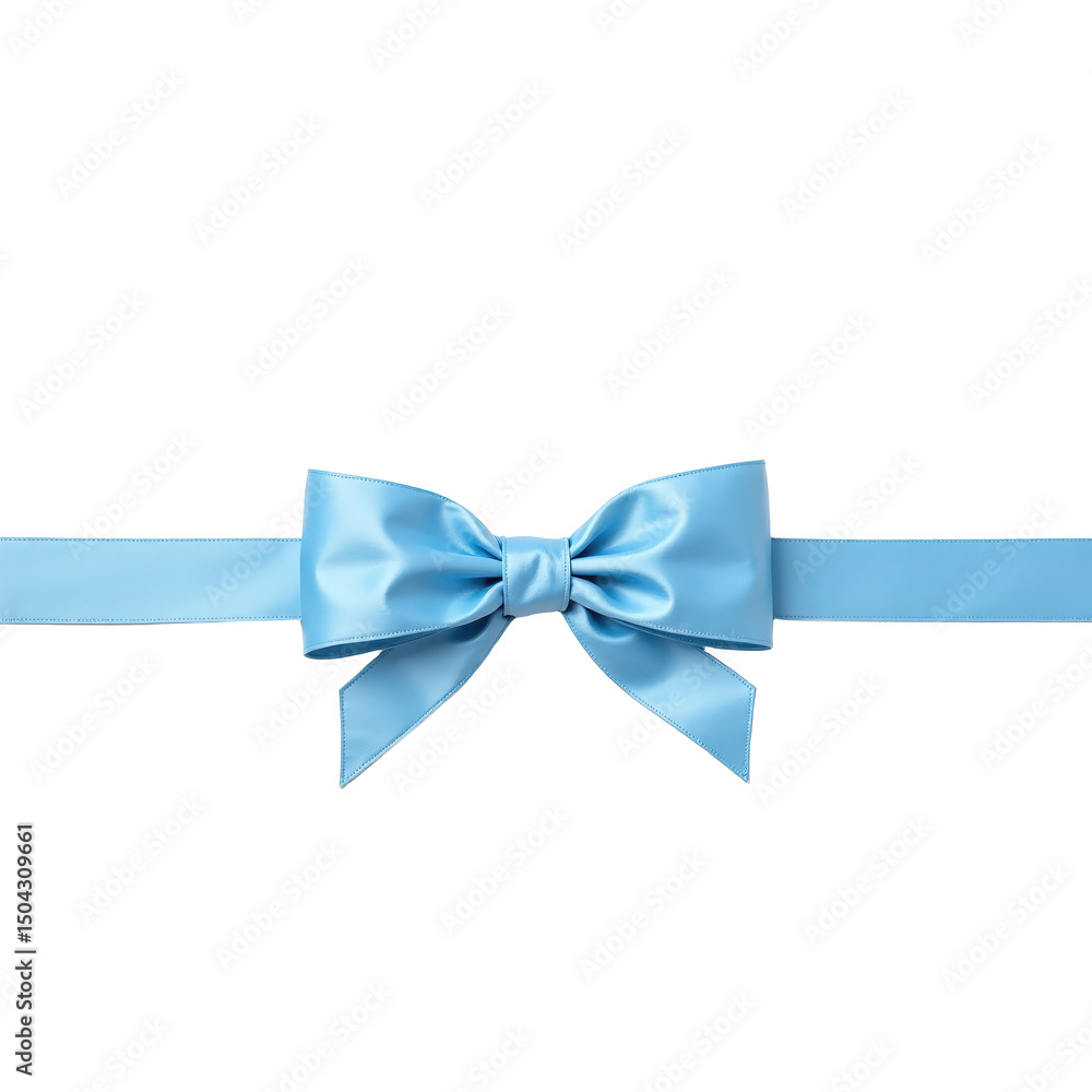 Elegant light blue satin bow tie on a transparent background, perfect for wedding or formal invitations.. Elegant light blue satin bow tie on a transparent background, perfect for wedding or formal invitations..