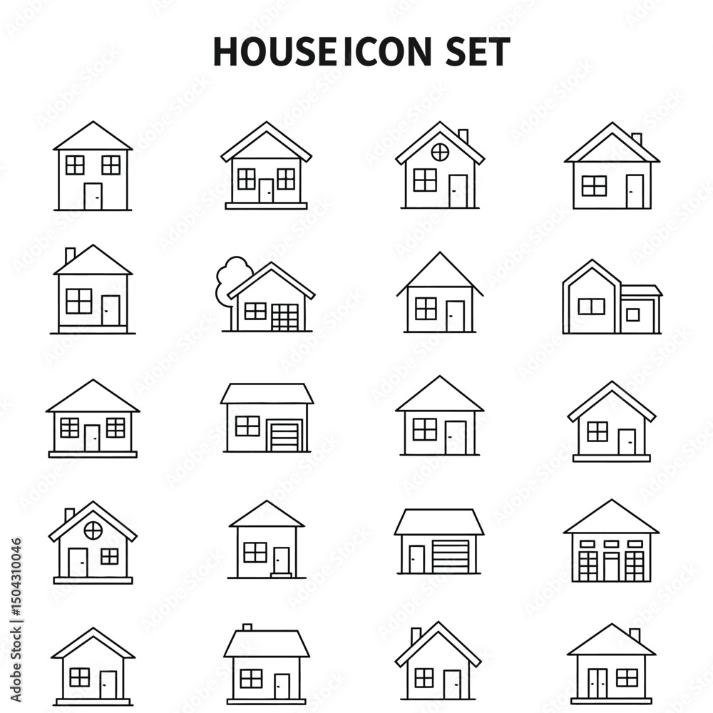 Fototapeta premium Home button icons set. Home page icon. Simple house symbols. Building icon. Vector illustration.