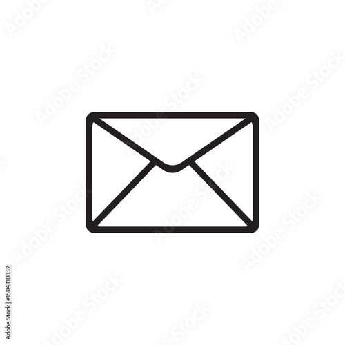Minimal Mail Icon – Flat Vector Line Envelope Symbol