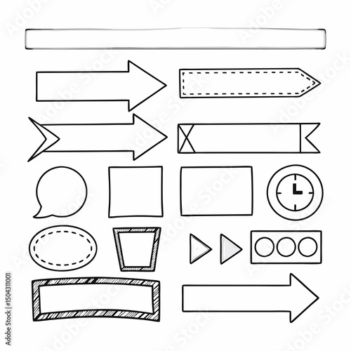 Hand drawn elements for bullet journals collection
