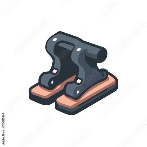 Paper punch pierces holes stationary on desk simple graphic isolated