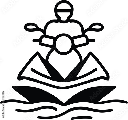 Jet Ski Rider vector black silhouette cricut design for T-Shirt
