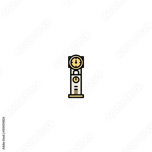 Clock shows time indoor minimalist background timekeeping icon