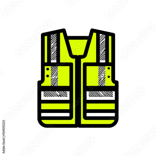 Hi vis vest icon shows safety on white background