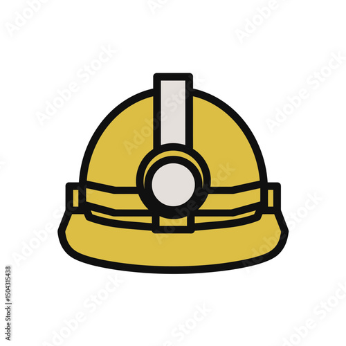 Yellow safety helmet protects head during construction site safety