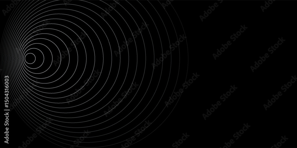 Create a bold look with a centric circle background featuring vector graphics of sound waves. The black and white color ring and spinning circle target add a modern touch. Create a bold look with a centric circle background featuring vector graphics of sound waves. The black and white color ring and spinning circle target add a modern touch.