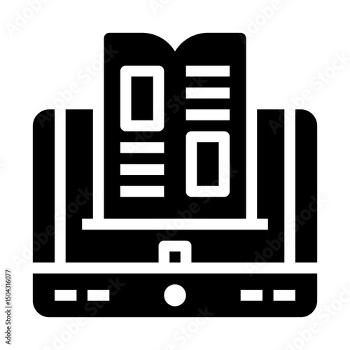 icon online education with style glyph