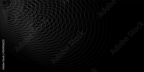 Create a bold look with a centric circle background featuring vector graphics of sound waves. The black and white color ring and spinning circle target add a modern touch.