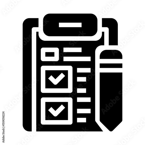 icon questionnaire with style glyph