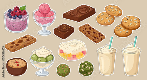 Assortment of sweet treats and desserts