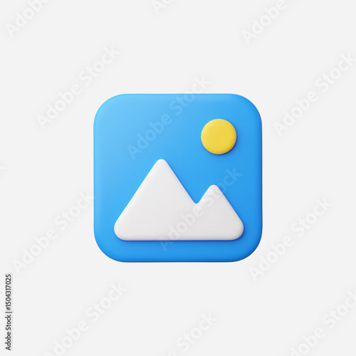3d Realistic Gallery icon vector Illustration