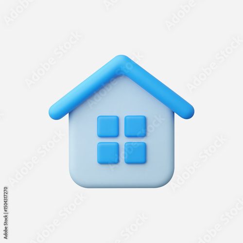 3d Realistic House icon vector illustration
