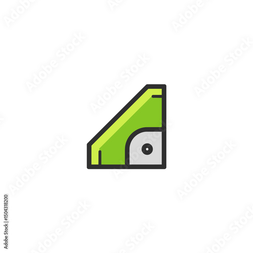 Green field icon shows disk read write memory storage vector illustration